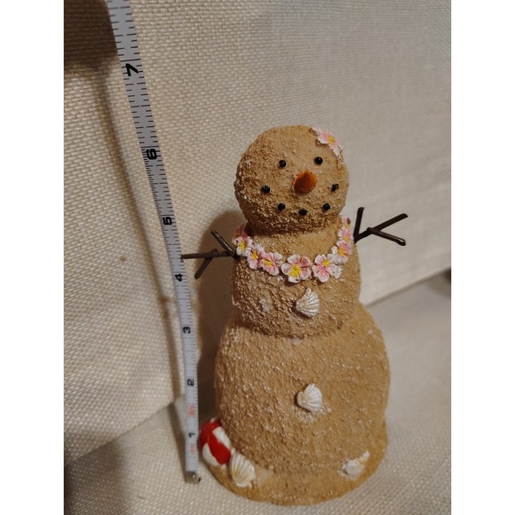 Sand Beach Snowman (Girl) Beach House Holiday Ornament Christmas - Picture 4 of 5